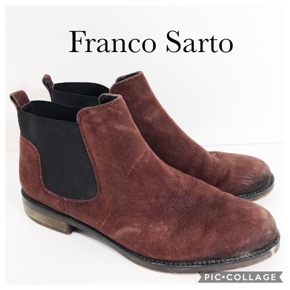 Franco Sarto Shoes - Franco Sarto suede bootie burnt maroon color 7.5M